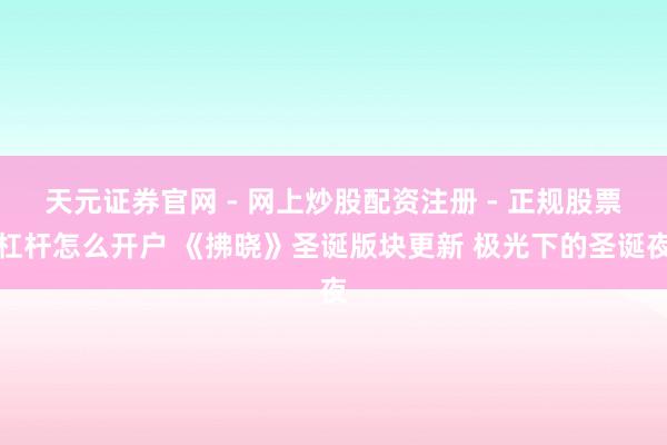 天元证券官网 - 网上炒股配资注册 - 正规股票杠杆怎么开户 《拂晓》圣诞版块更新 极光下的圣诞夜
