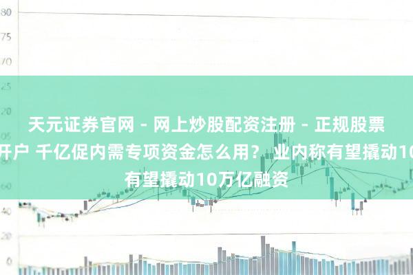 天元证券官网 - 网上炒股配资注册 - 正规股票杠杆怎么开户 千亿促内需专项资金怎么用？ 业内称有望撬动10万亿融资